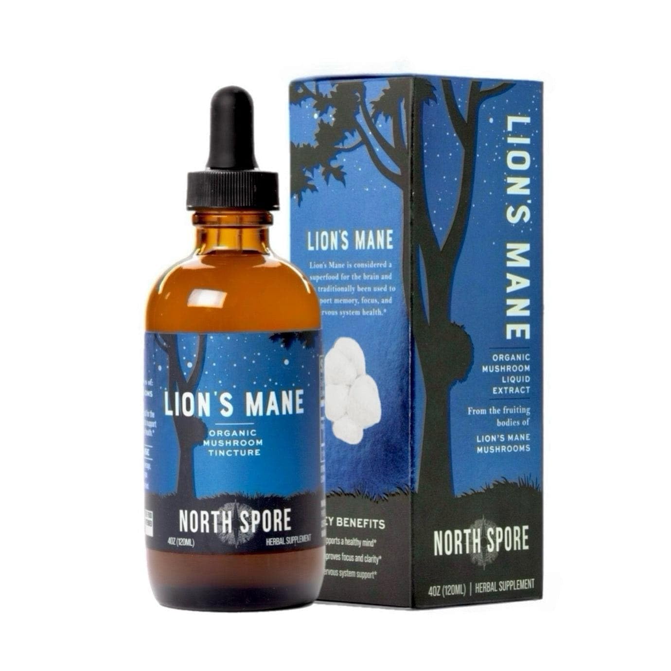 North Spore botella frontal mostrando etiqueta y beneficio claridad