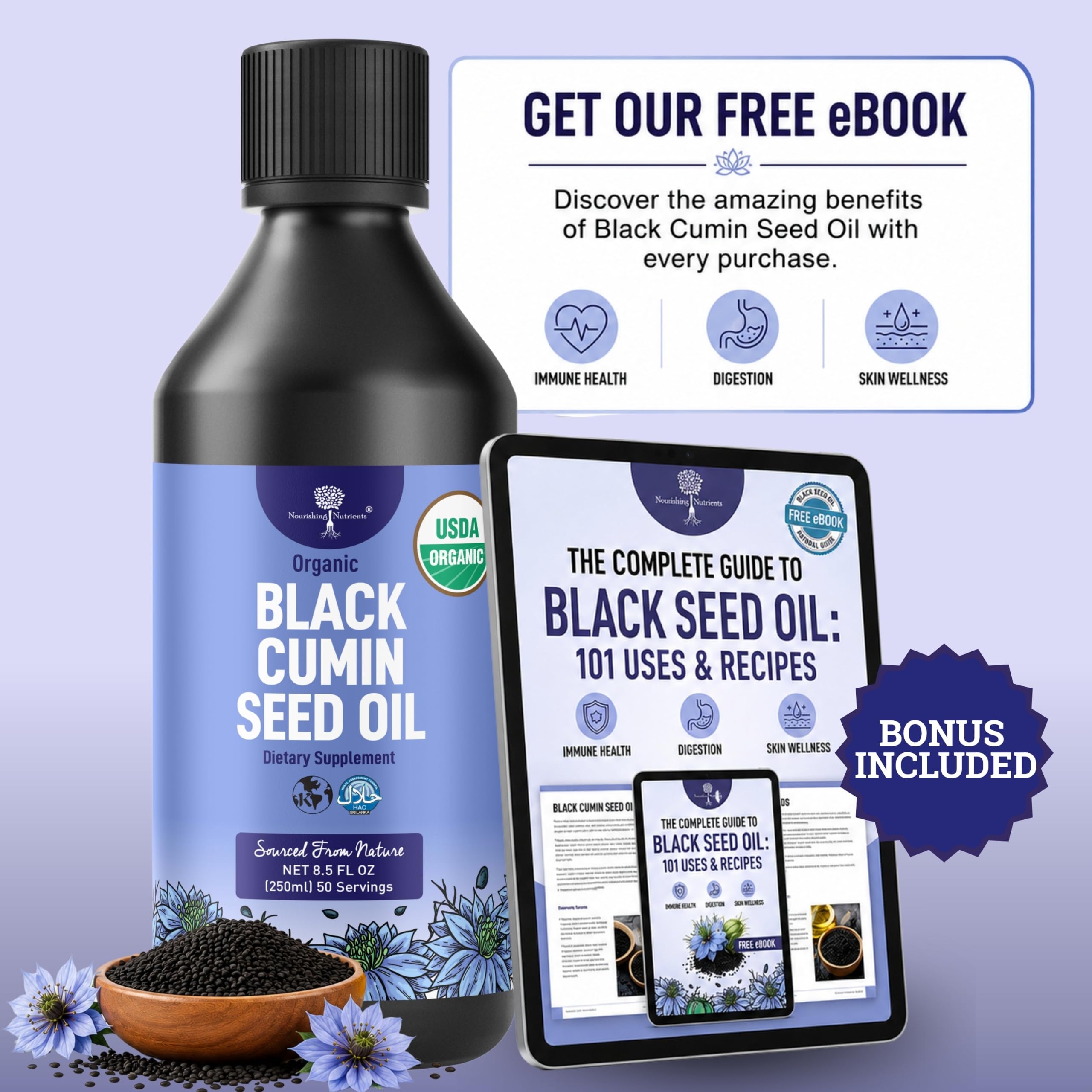 Nourishing Nutrients caja y botella en presentación lista para regalar