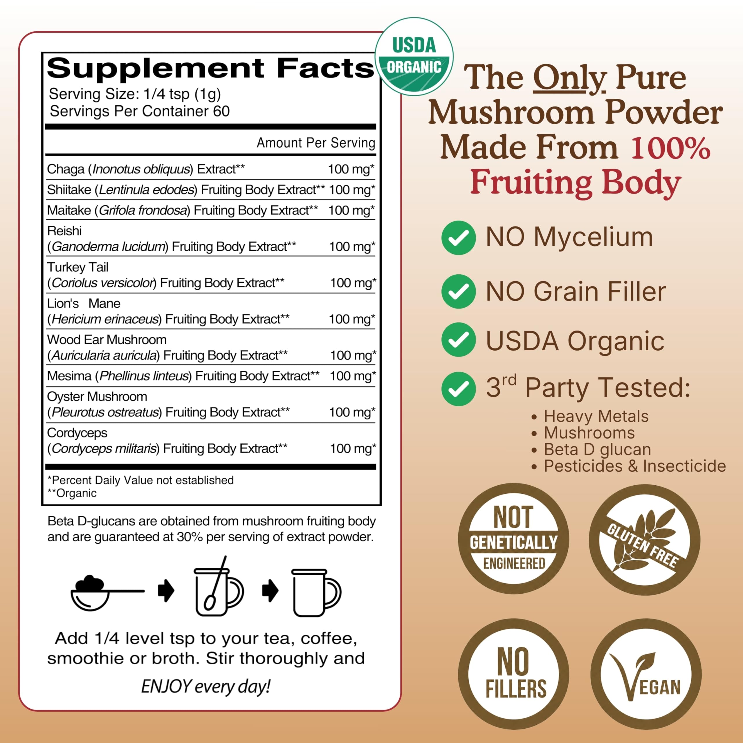 Nourishing Nutrients cucharada con 1 g de polvo lista para añadir a bebida