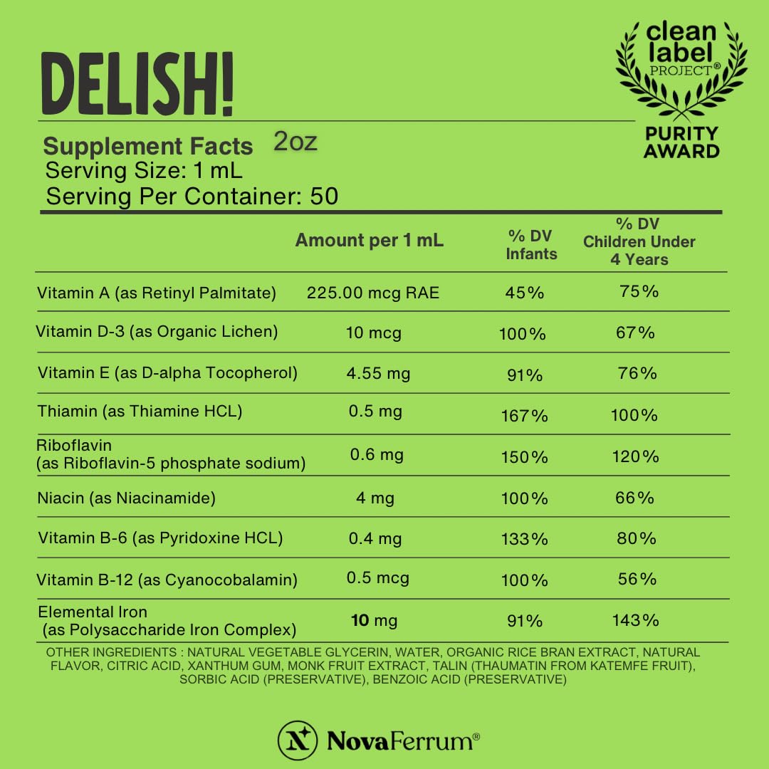 NovaFerrum Delish administrado a bebé para una toma fácil y sin estrés