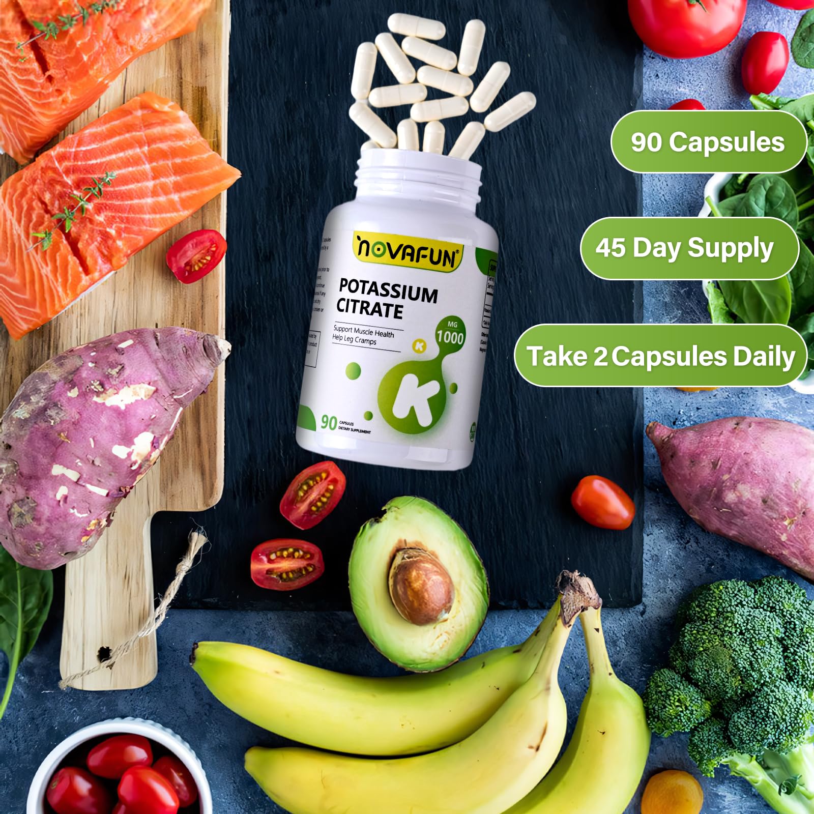 Novafun cápsulas en cuenco revelando textura uniforme y formulación vegana