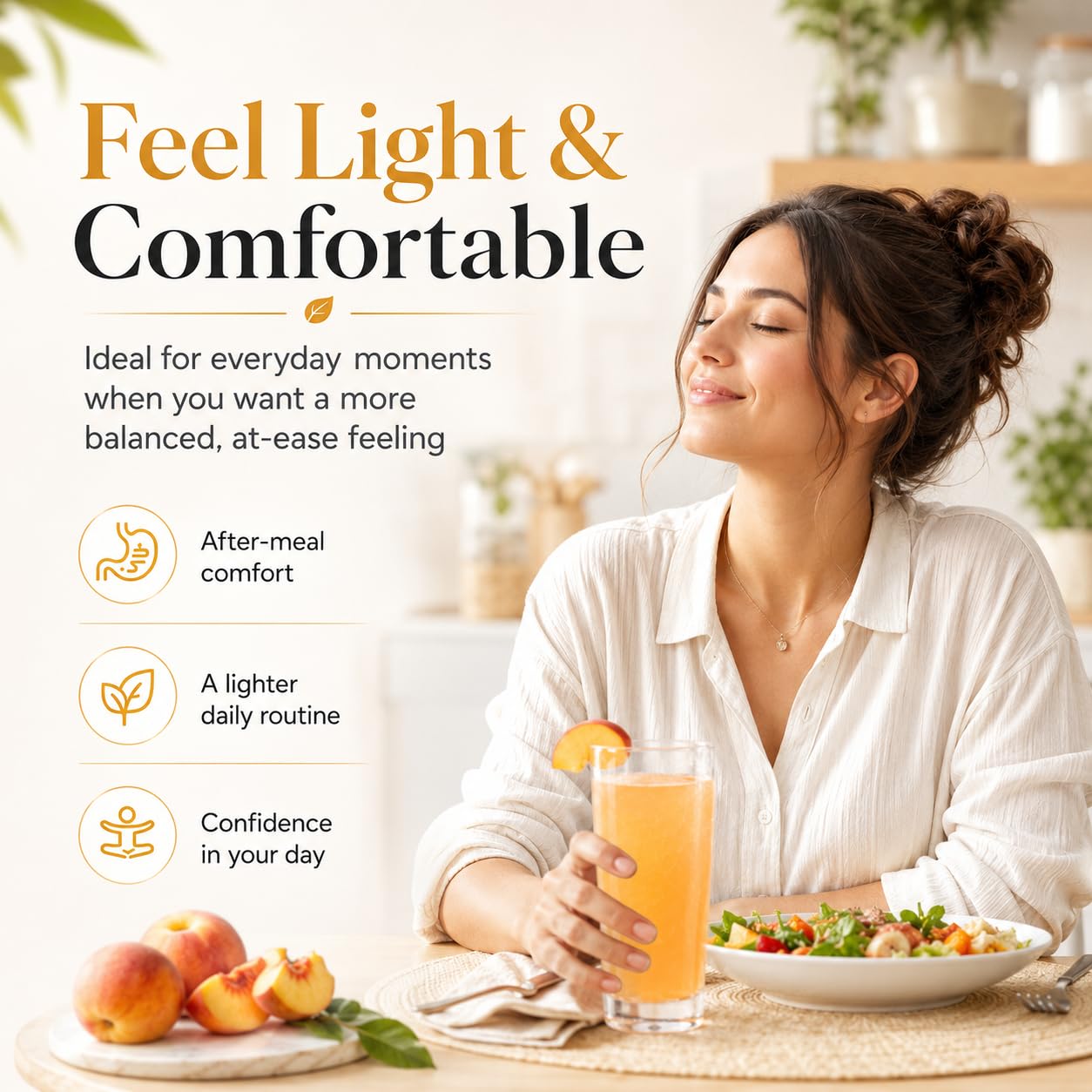 NovairHealth polvo integrado en batido aportando sabor y comodidad digestiva