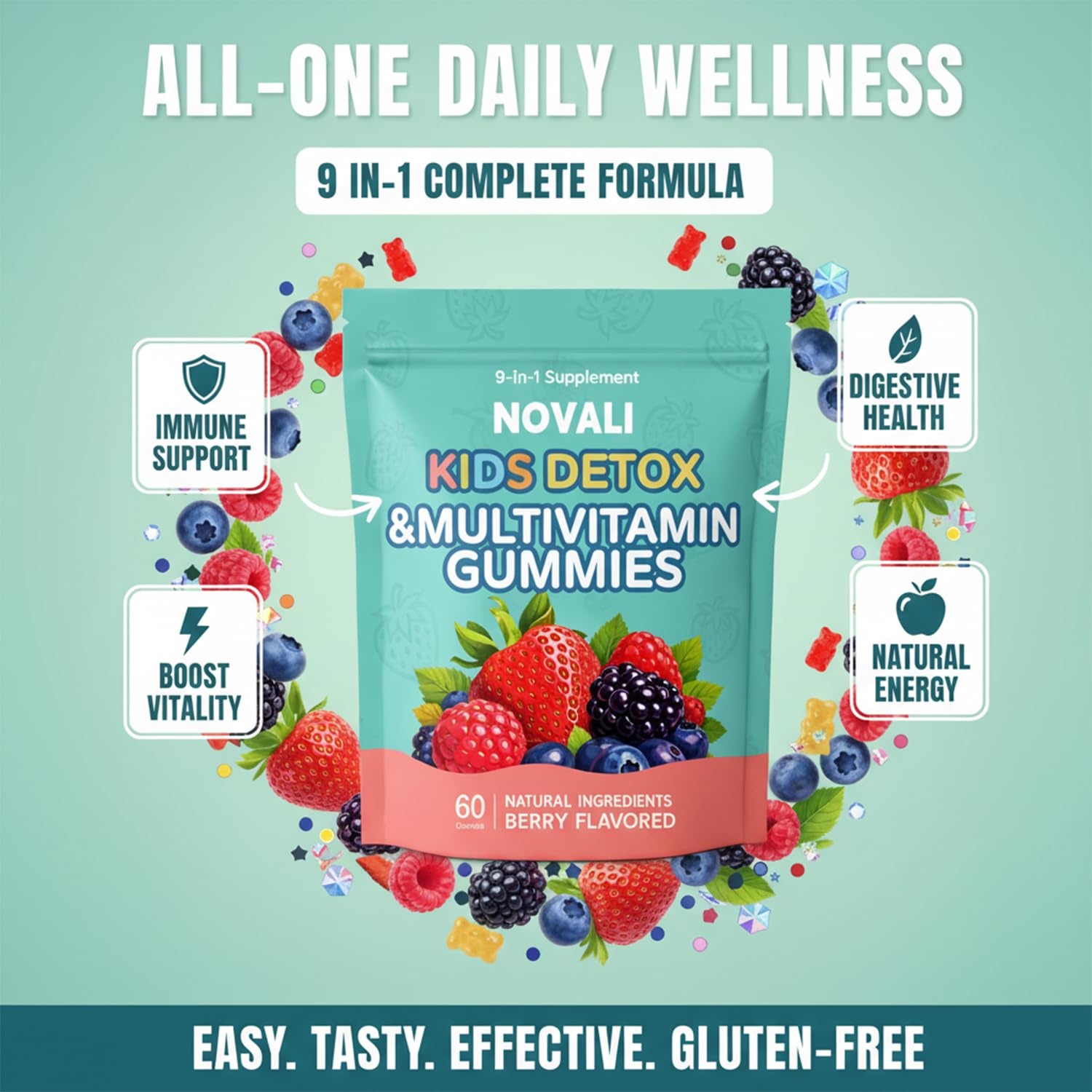Novali Health ingredientes berry naturales ilustrativos y atractivos