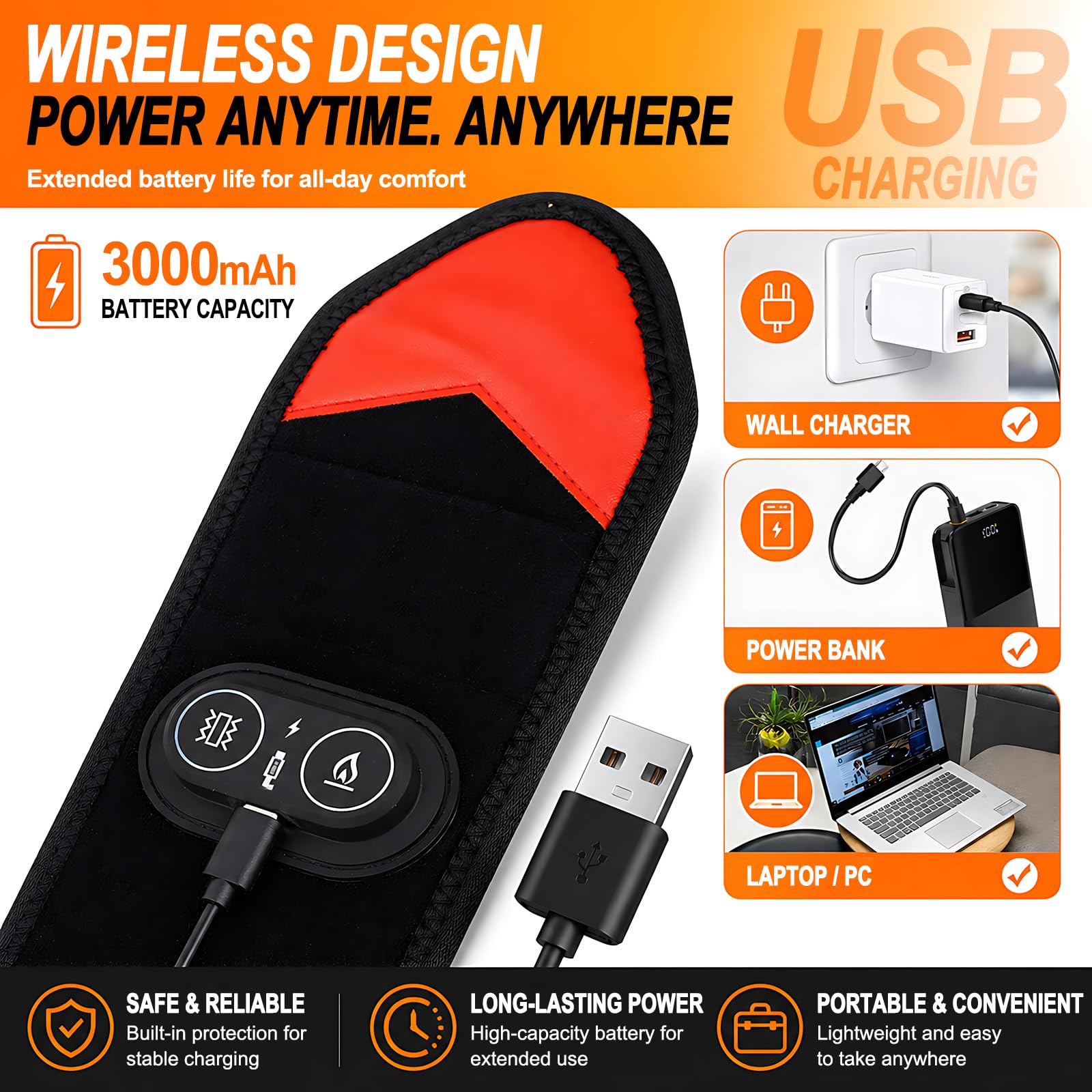 Novalume puerto USB-C para recarga rápida y batería 3000mAh para movilidad