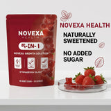 Novexa Health primer plano de textura masticable, fácil de tomar