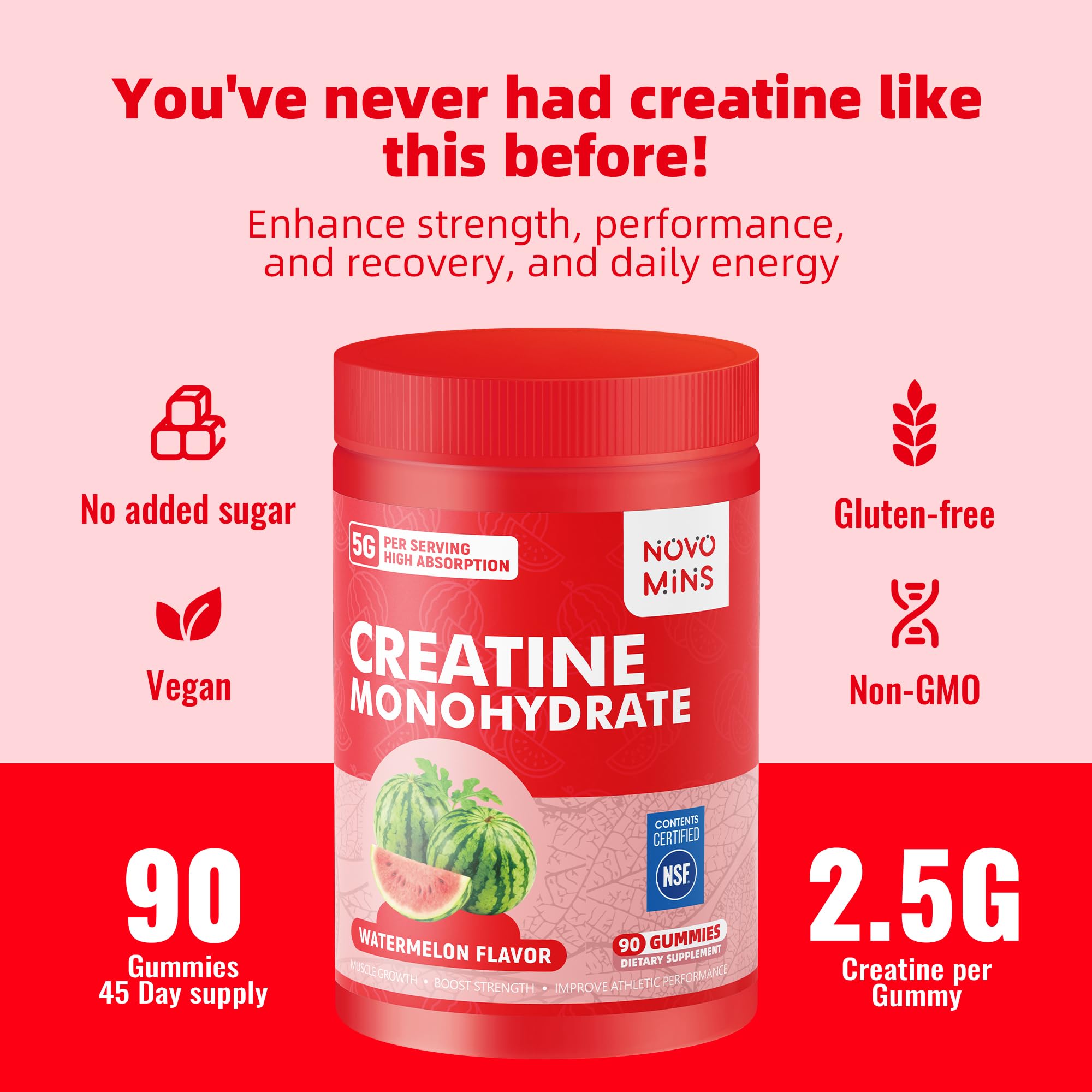 Novomins Nutrition etiqueta de ingredientes indicando pureza y certificación GMP