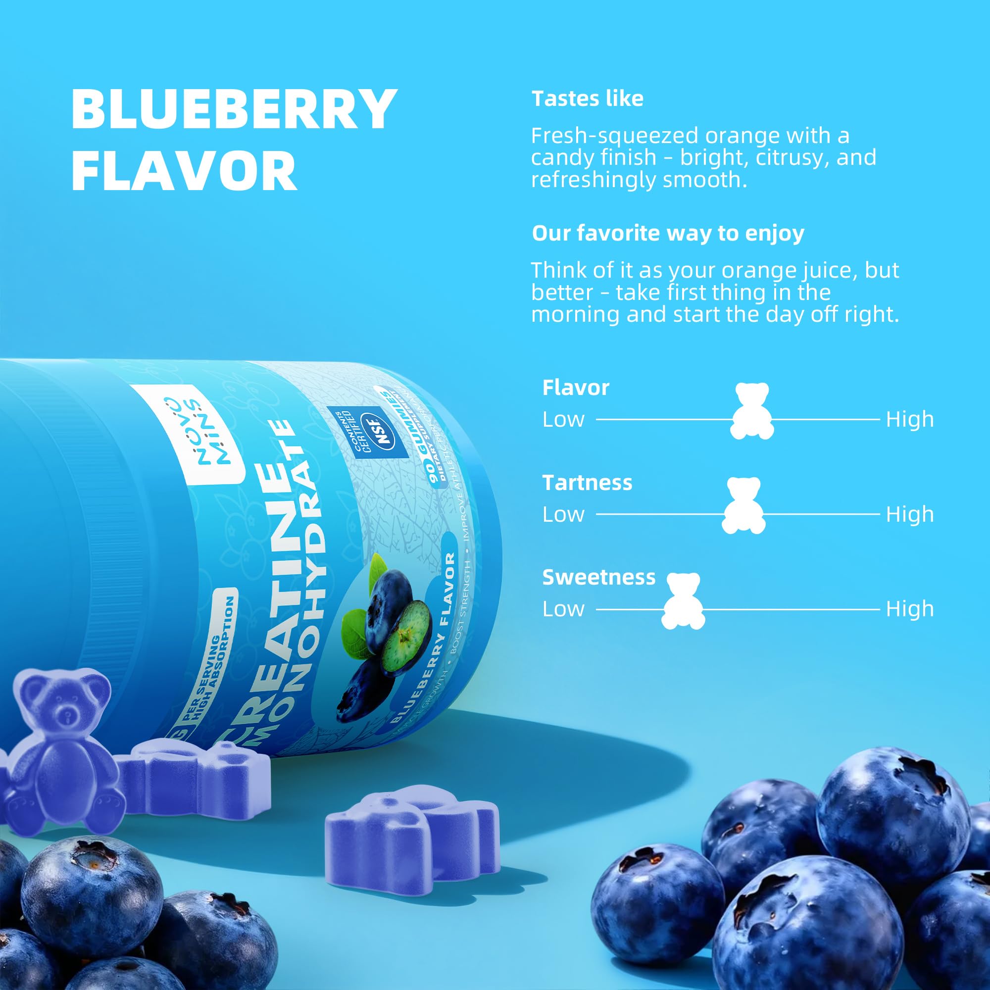 Novomins etiqueta de ingredientes enfatizando alta pureza y calidad