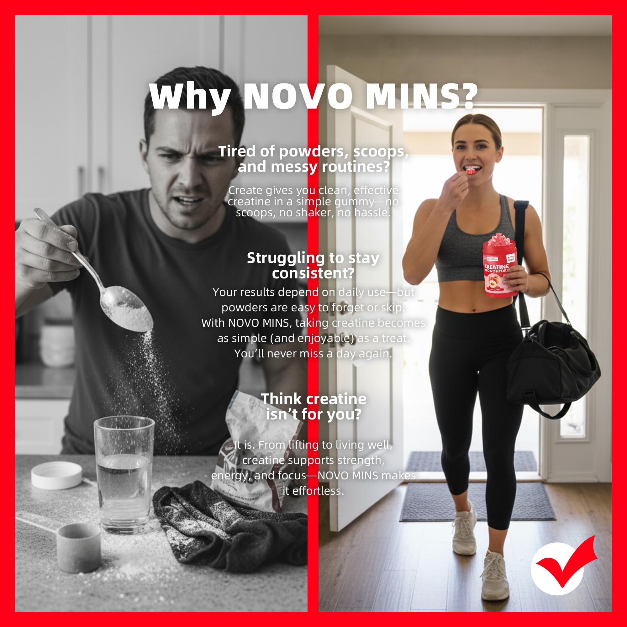 Novomins Nutrition etiqueta de ingredientes y información de dosificación