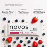 NOVOS etiqueta con información nutricional clara y beneficios de ingredientes