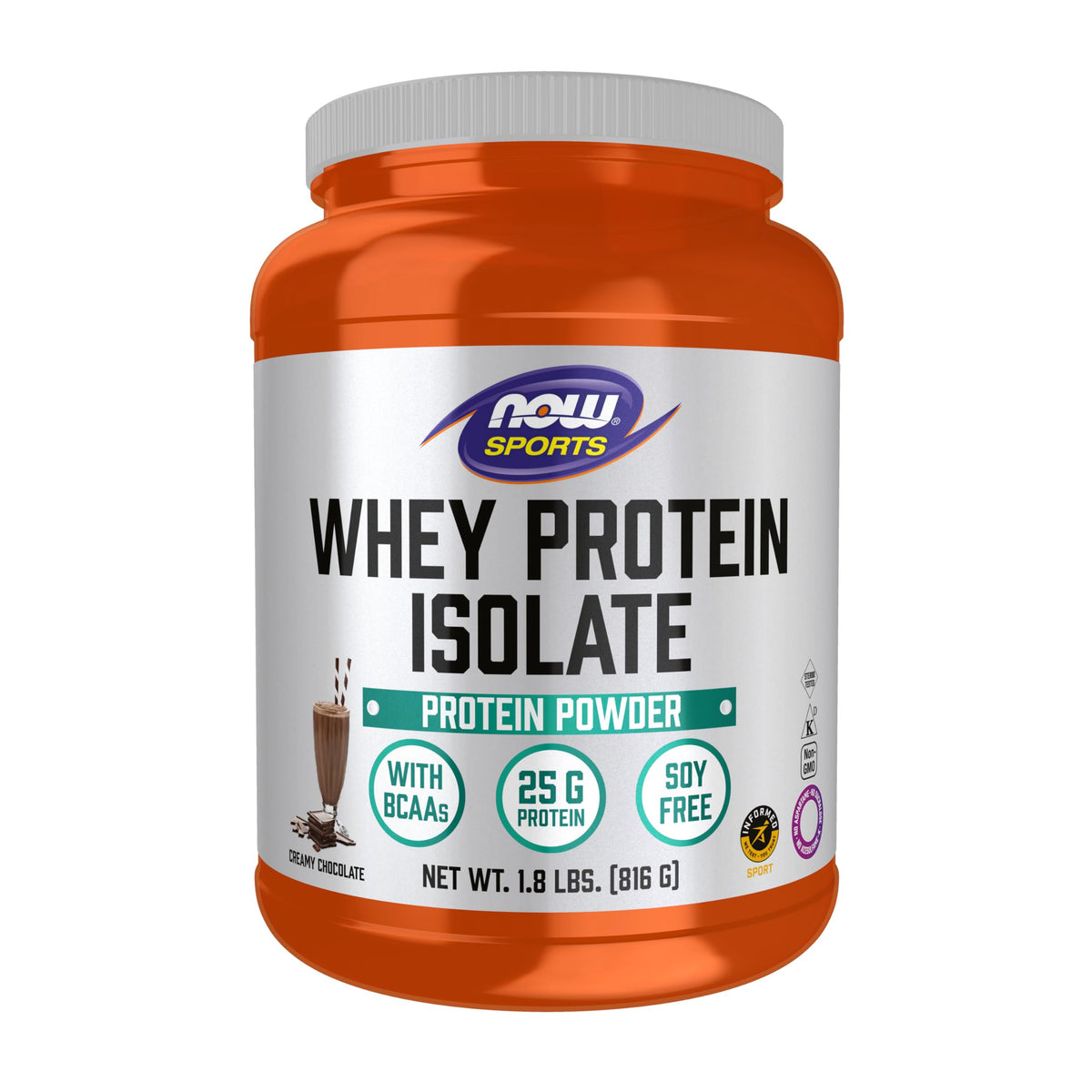 NOW Foods envase frontal mostrando proteína aislada y beneficio claridad de información