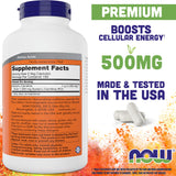 NOW Foods cápsulas en primer plano destacando formulación vegana y fácil ingestión