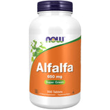 NOW Alfalfa frente del envase mostrando tamaño y presentación útil