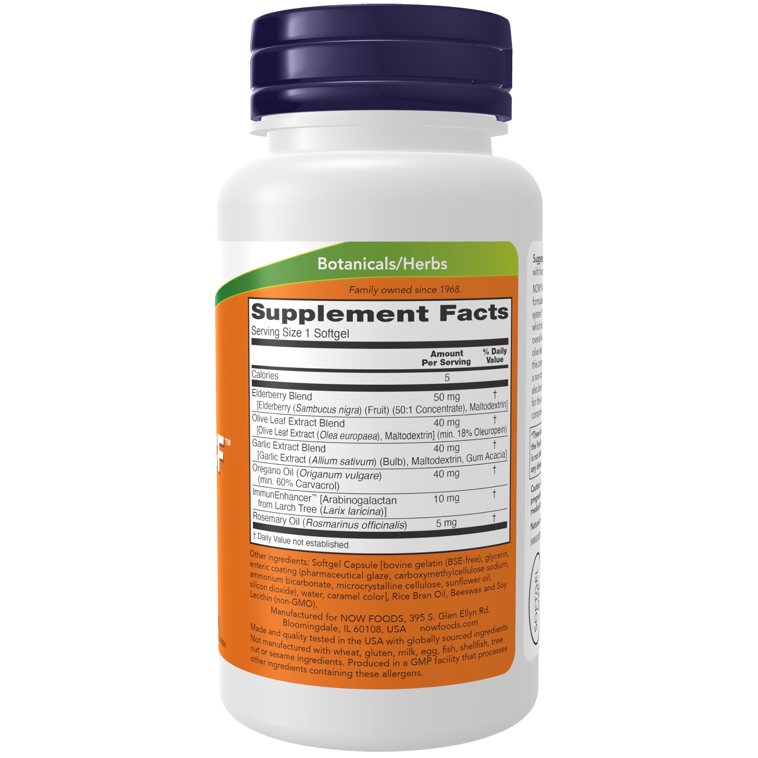 NOW Foods primer plano de softgel que revela textura y color