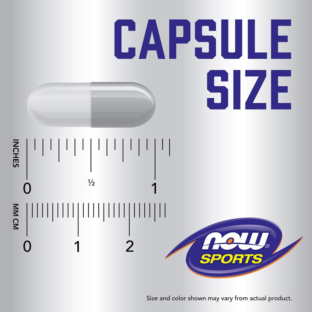 NOW Foods cápsulas junto a una moneda para comparar tamaño y facilitar dosificación visual