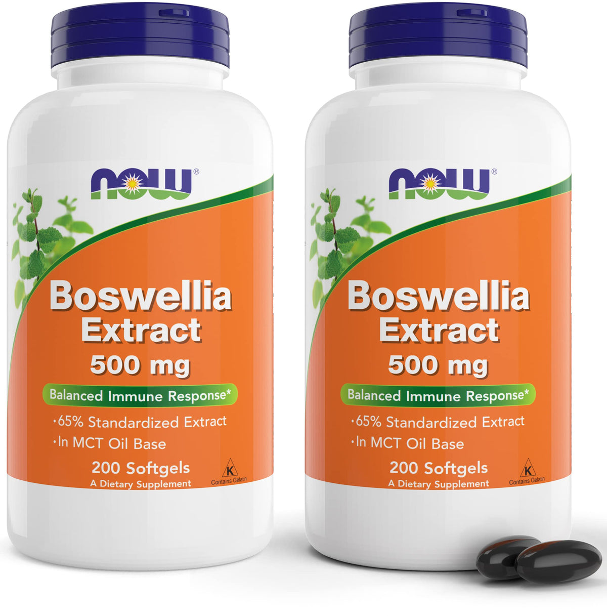 NOW Foods envase frontal de Boswellia Extract 500 mg mostrando el diseño y cantidad