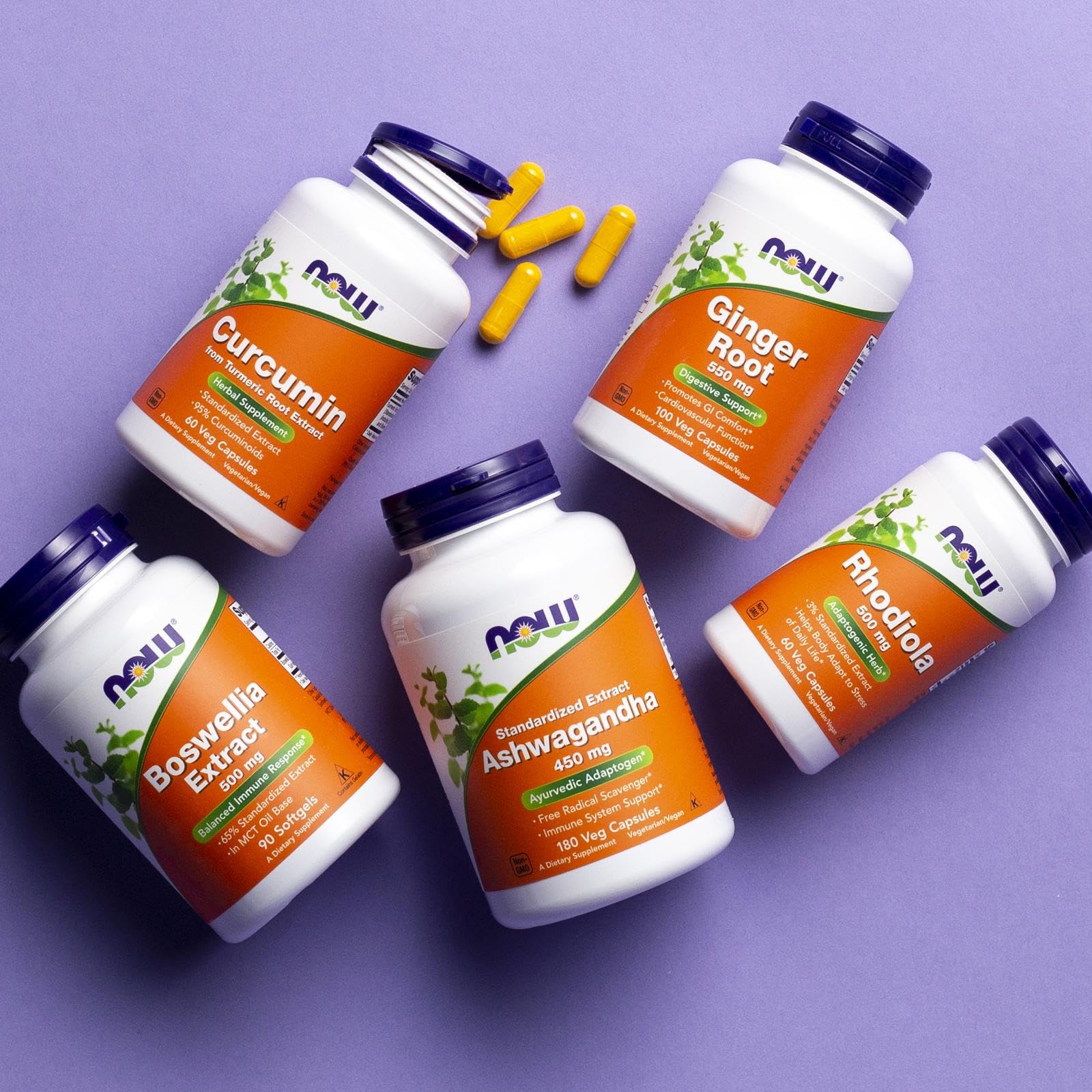 NOW Boswellia mostrada junto a un desayuno para ilustrar toma con alimentos