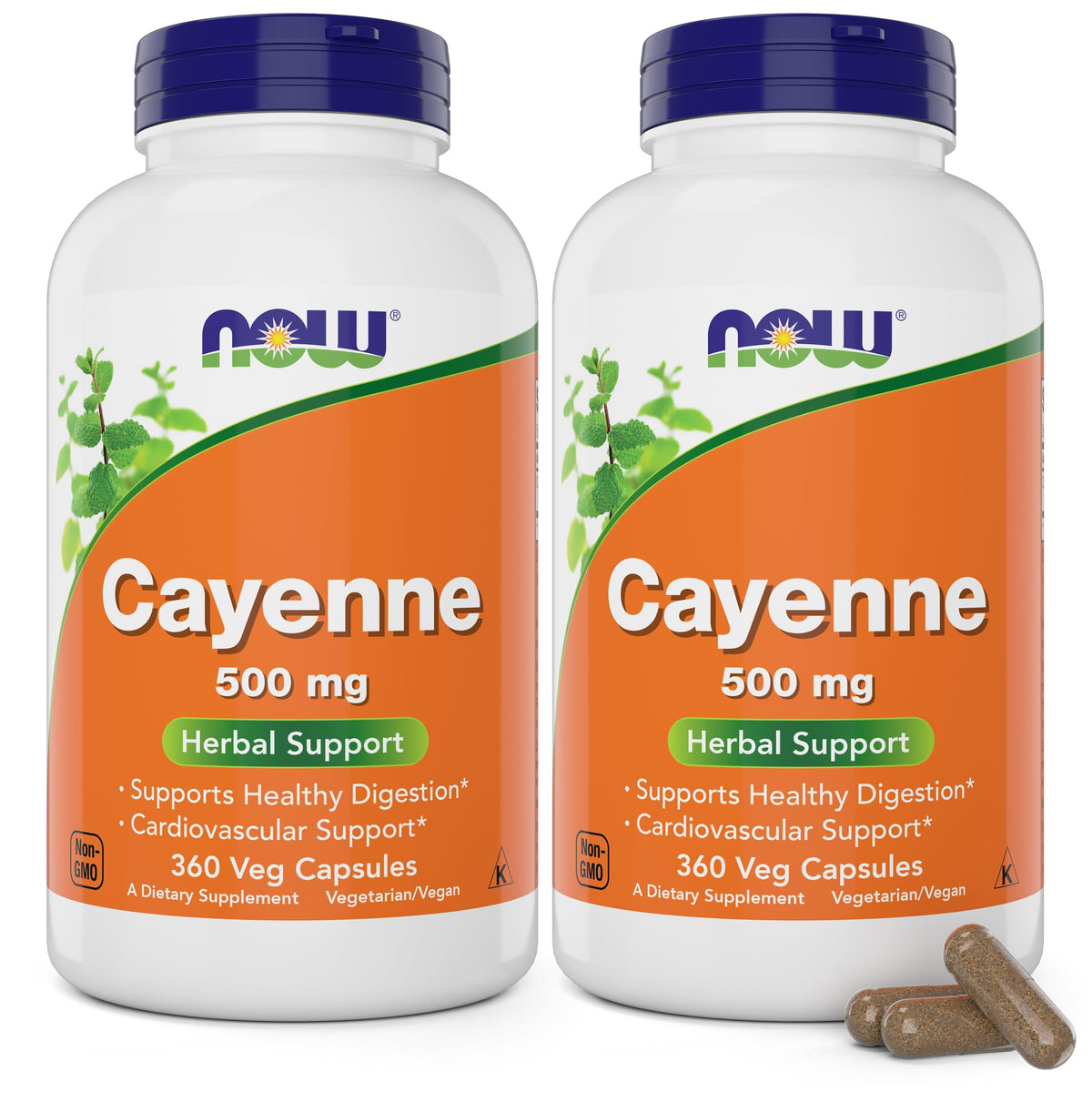 NOW Cayenne vista frontal del frasco, presentación grande y ahorro