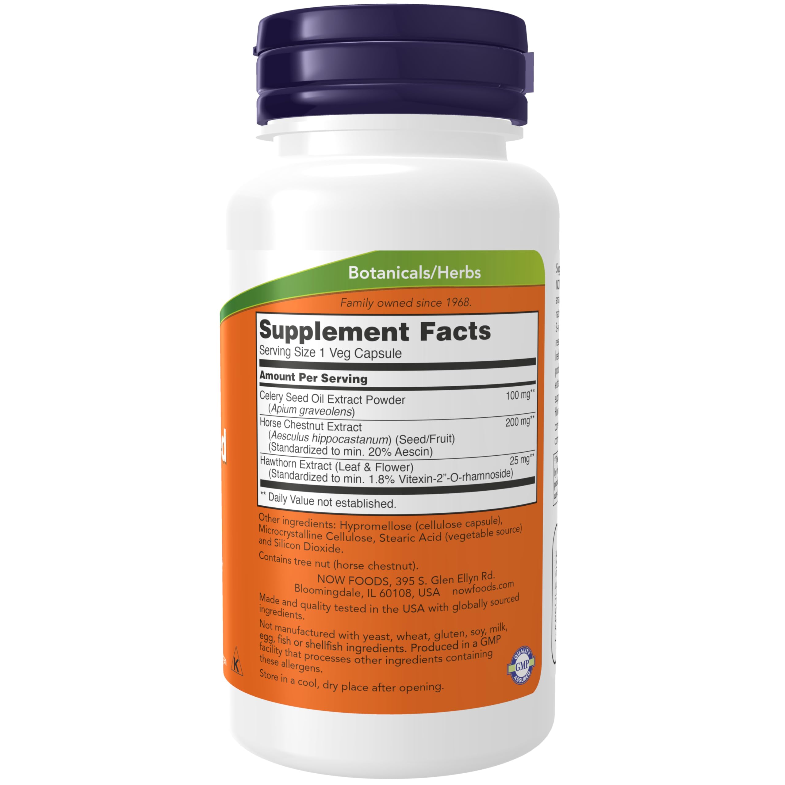 NOW Foods capsula vegetal en primer plano con textura detallada y calidad
