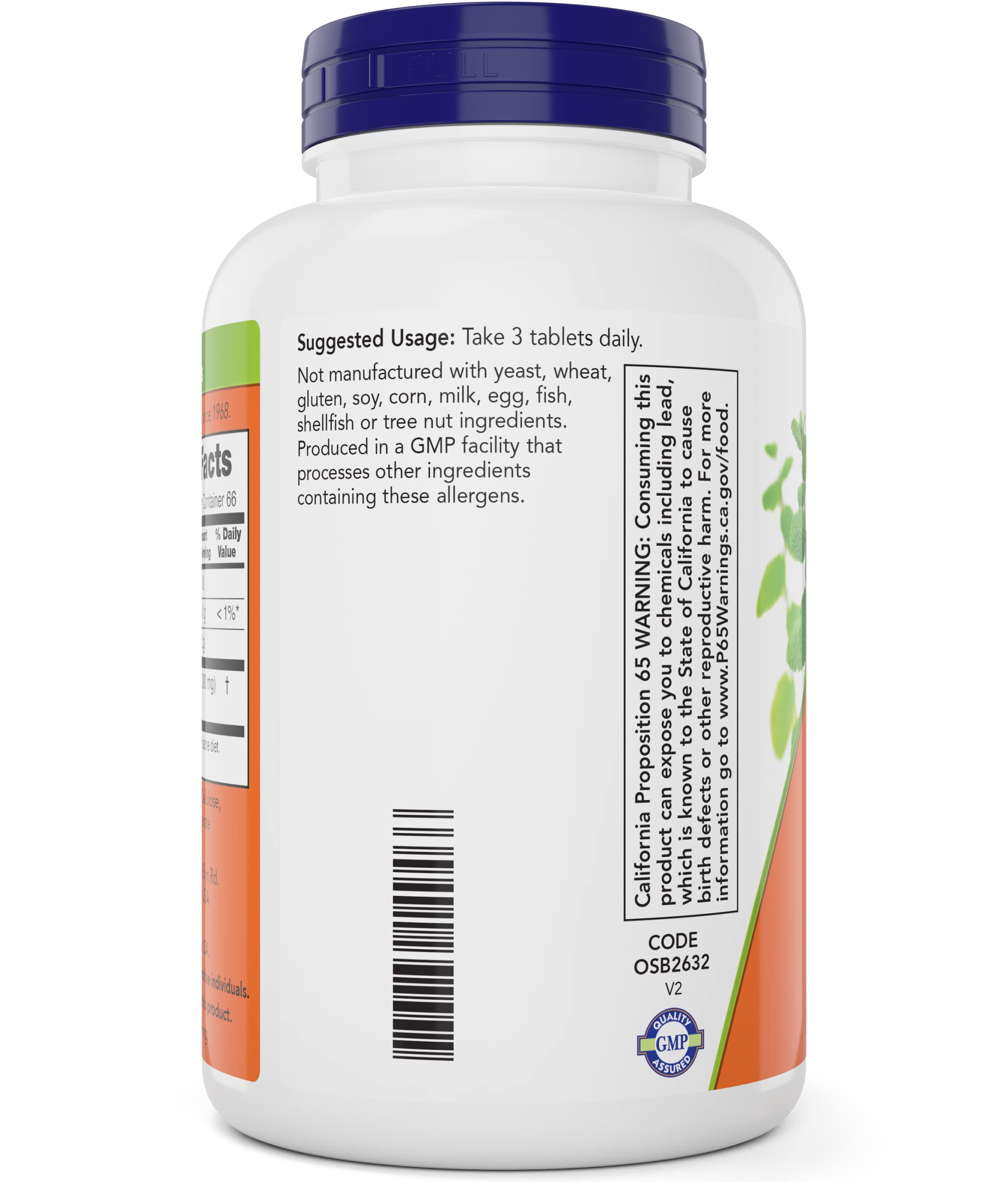 NOW Foods etiqueta nutricional enfocada en ingredientes y dosificación