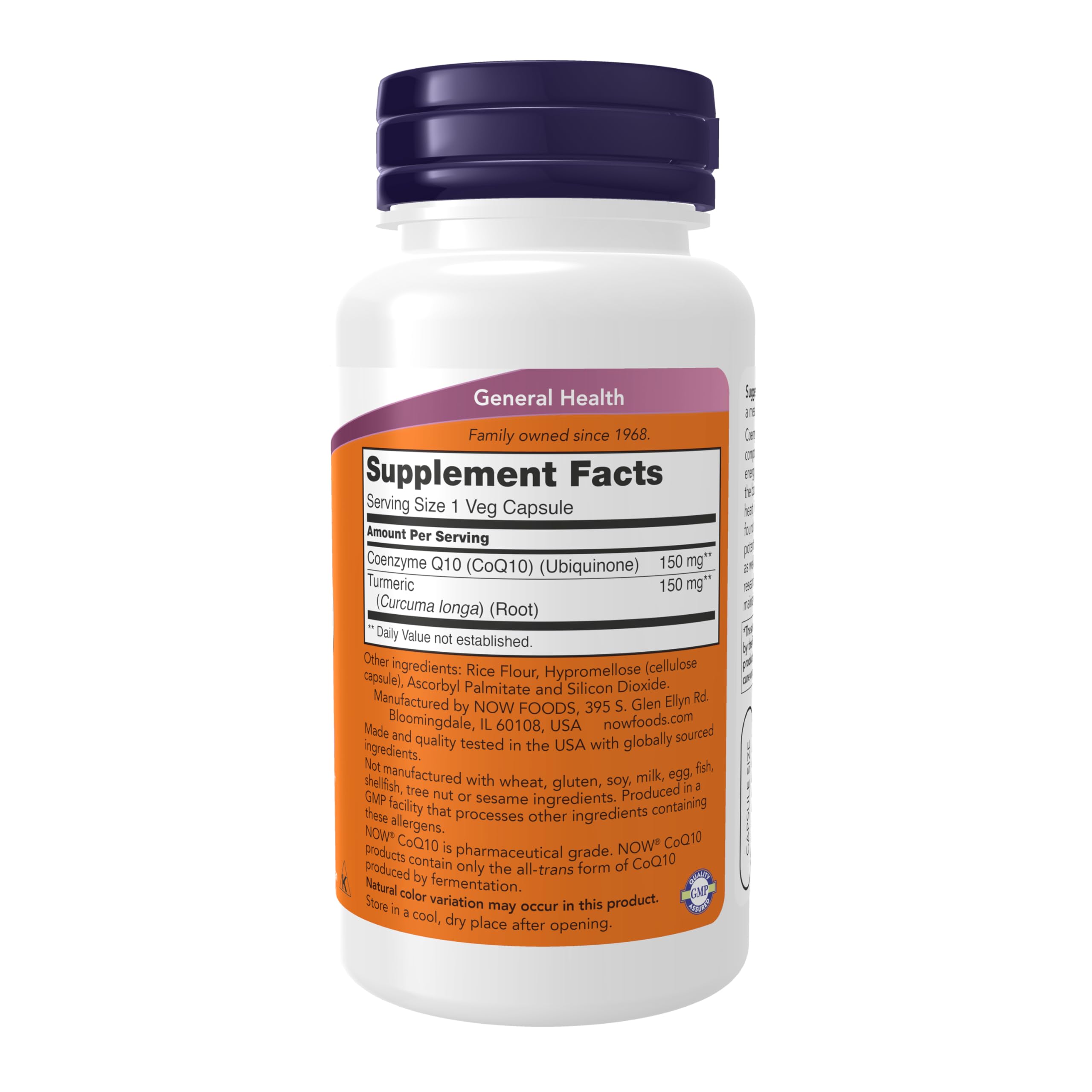 NOW Foods primer plano de cápsula vegetal, fácil ingestión y pureza