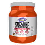 NOW Foods envase frontal de creatina monohidrato, muestra pureza y confianza