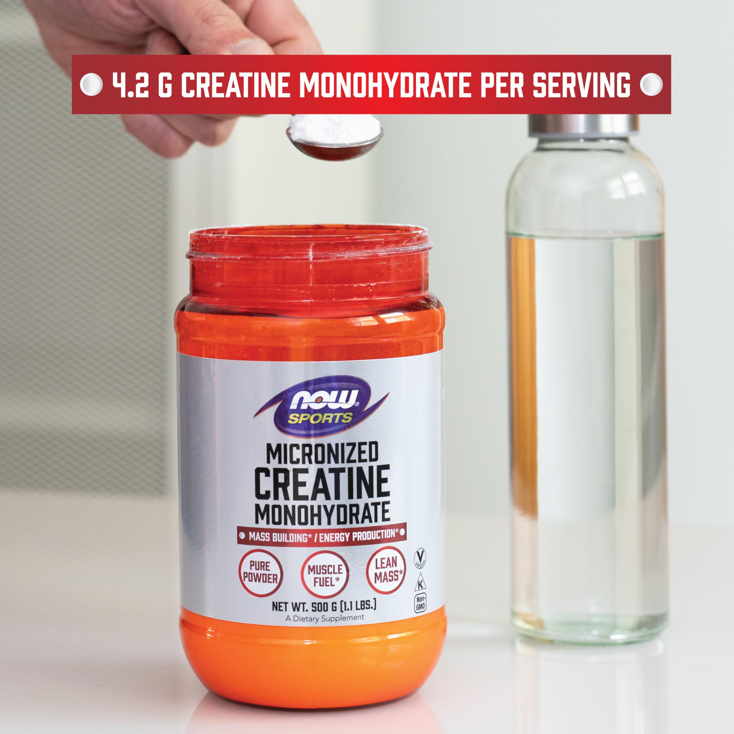 NOW Foods batido con creatina, mezcla facil y energia postentreno