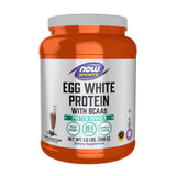 NOW Foods envase frontal de Egg White Protein mostrando tamaño y marca