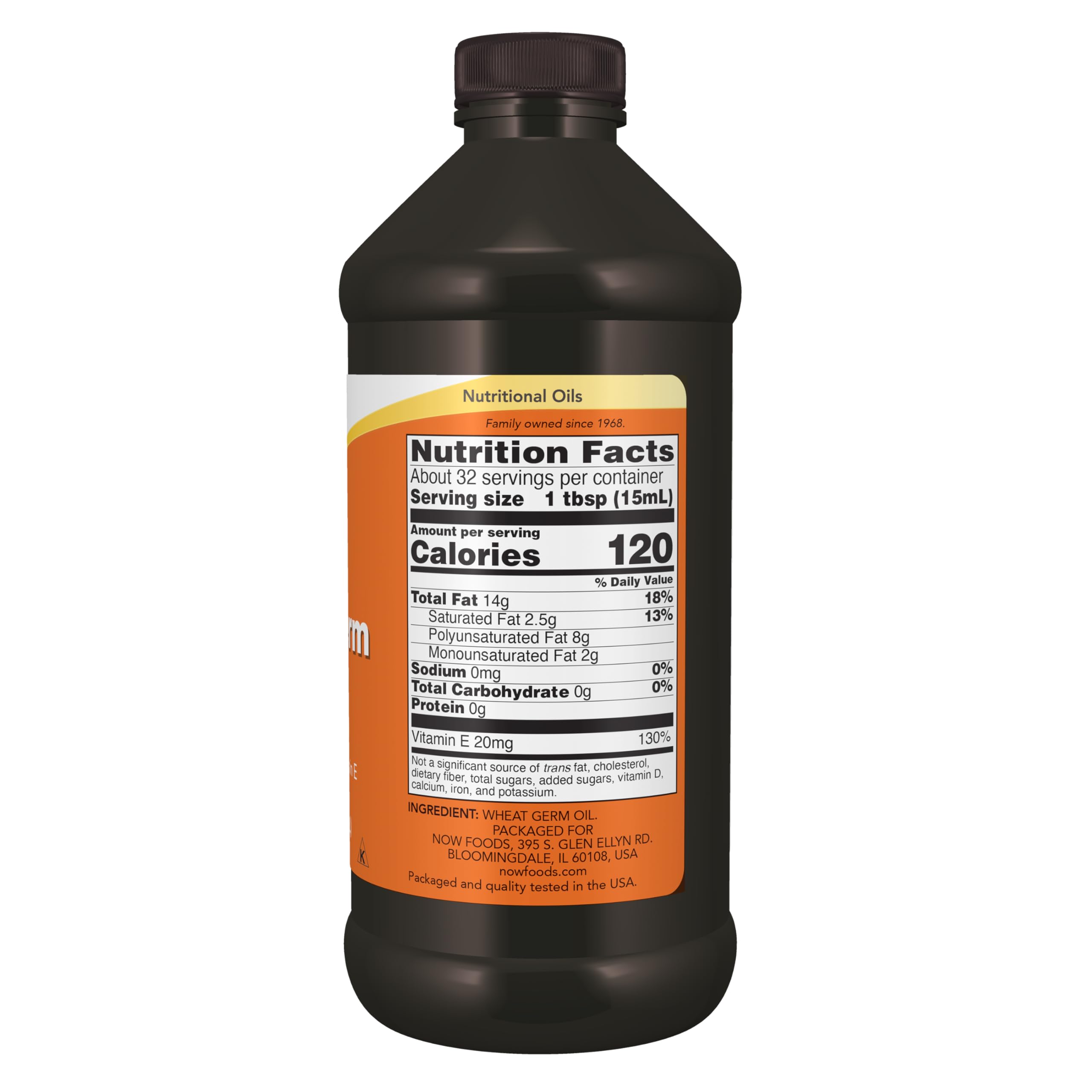 NOW Foods textura y color natural del aceite brindando pureza