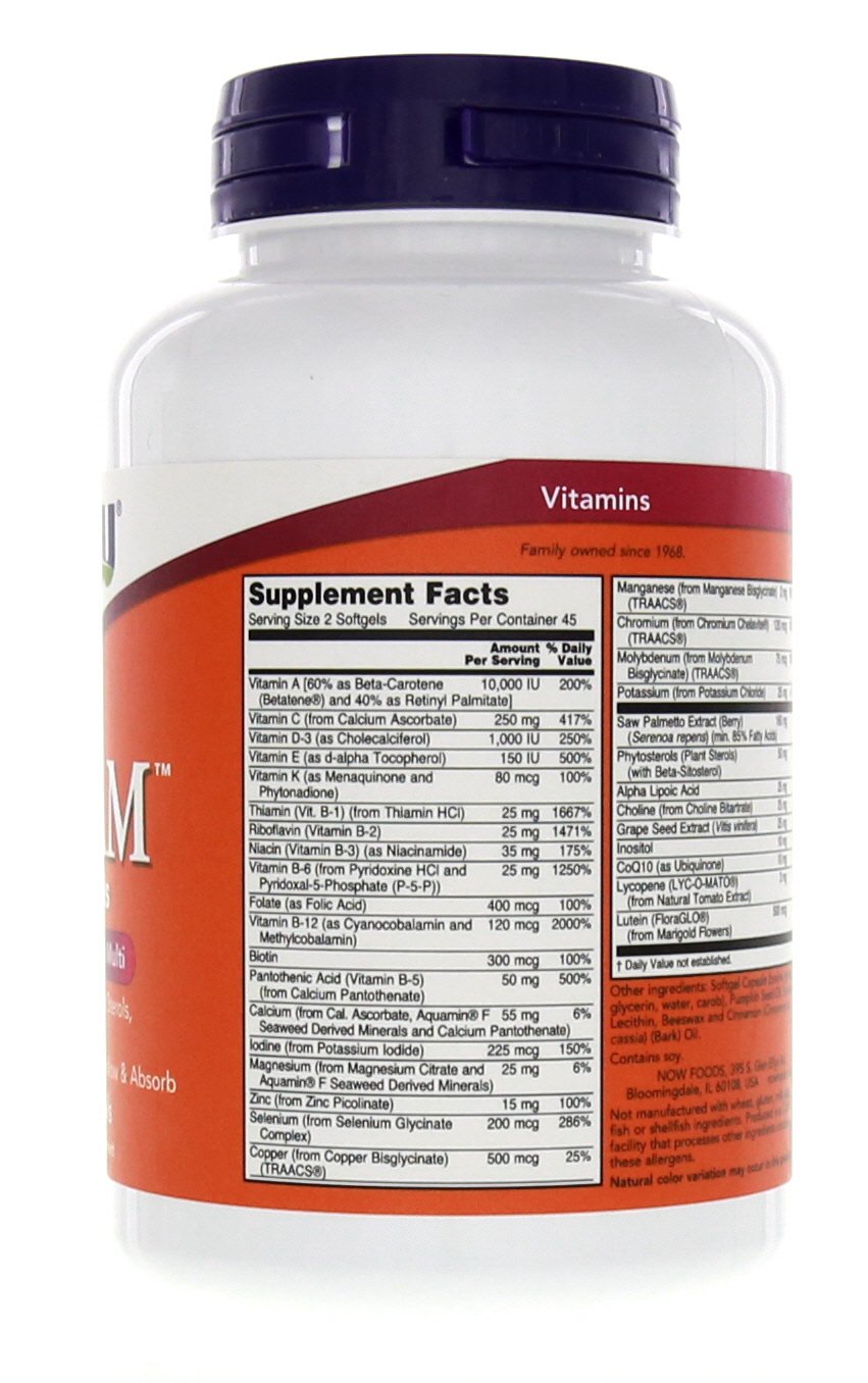 NOW Foods Adam detalle del contenido oleoso mostrando calidad de formula