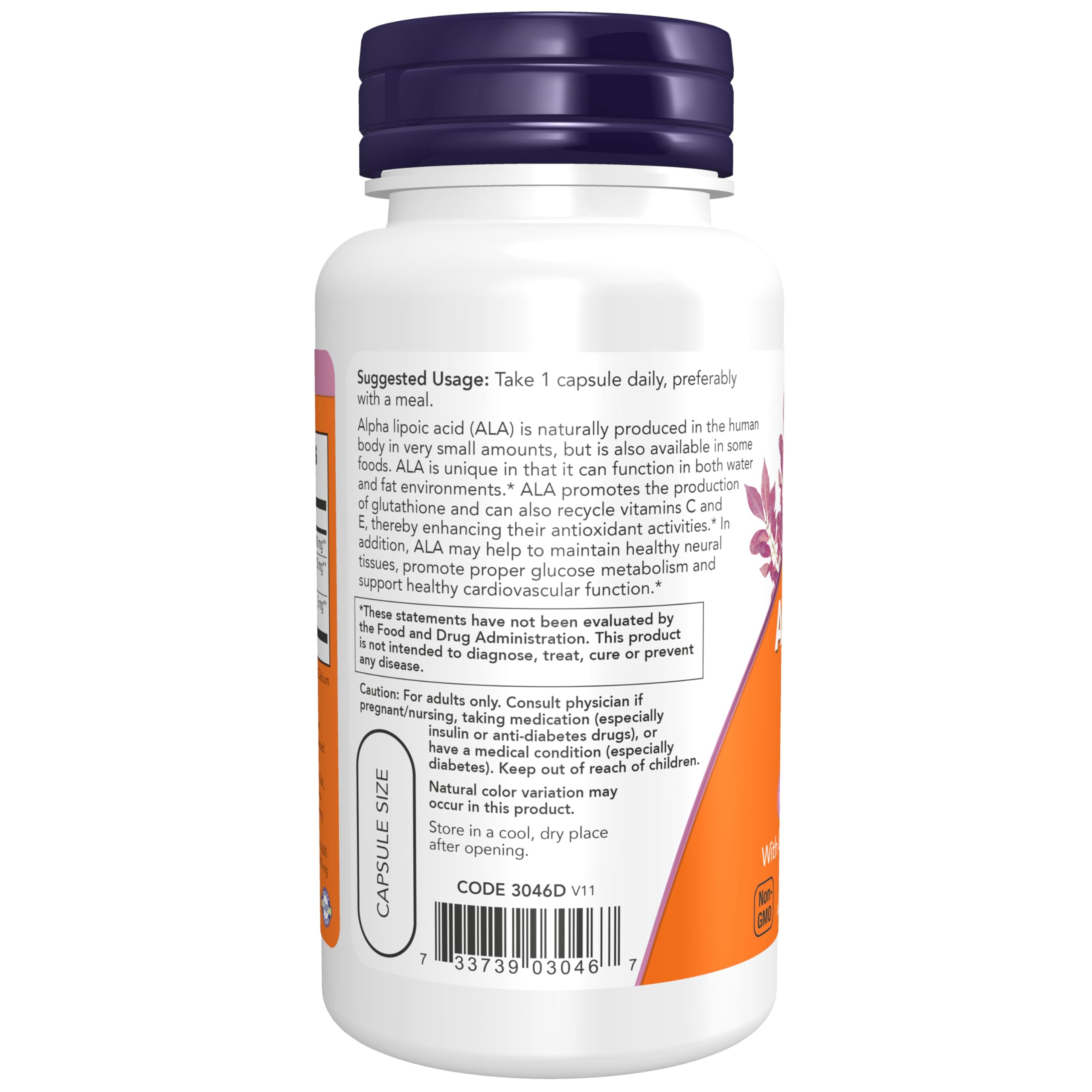 NOW Foods etiqueta de ingredientes y certificaciones visibles