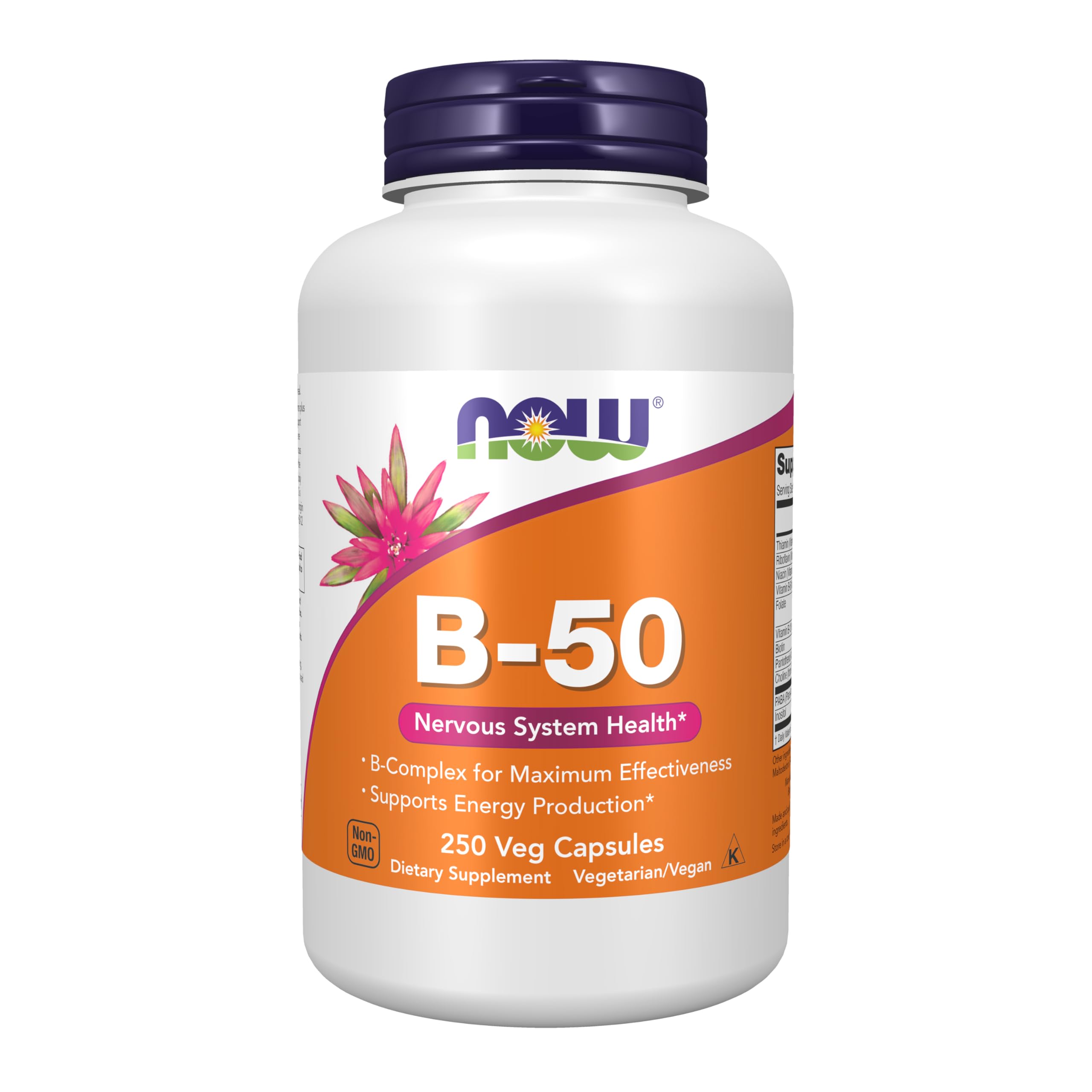 NOW Foods envase frontal mostrando 250 cápsulas veg y beneficios