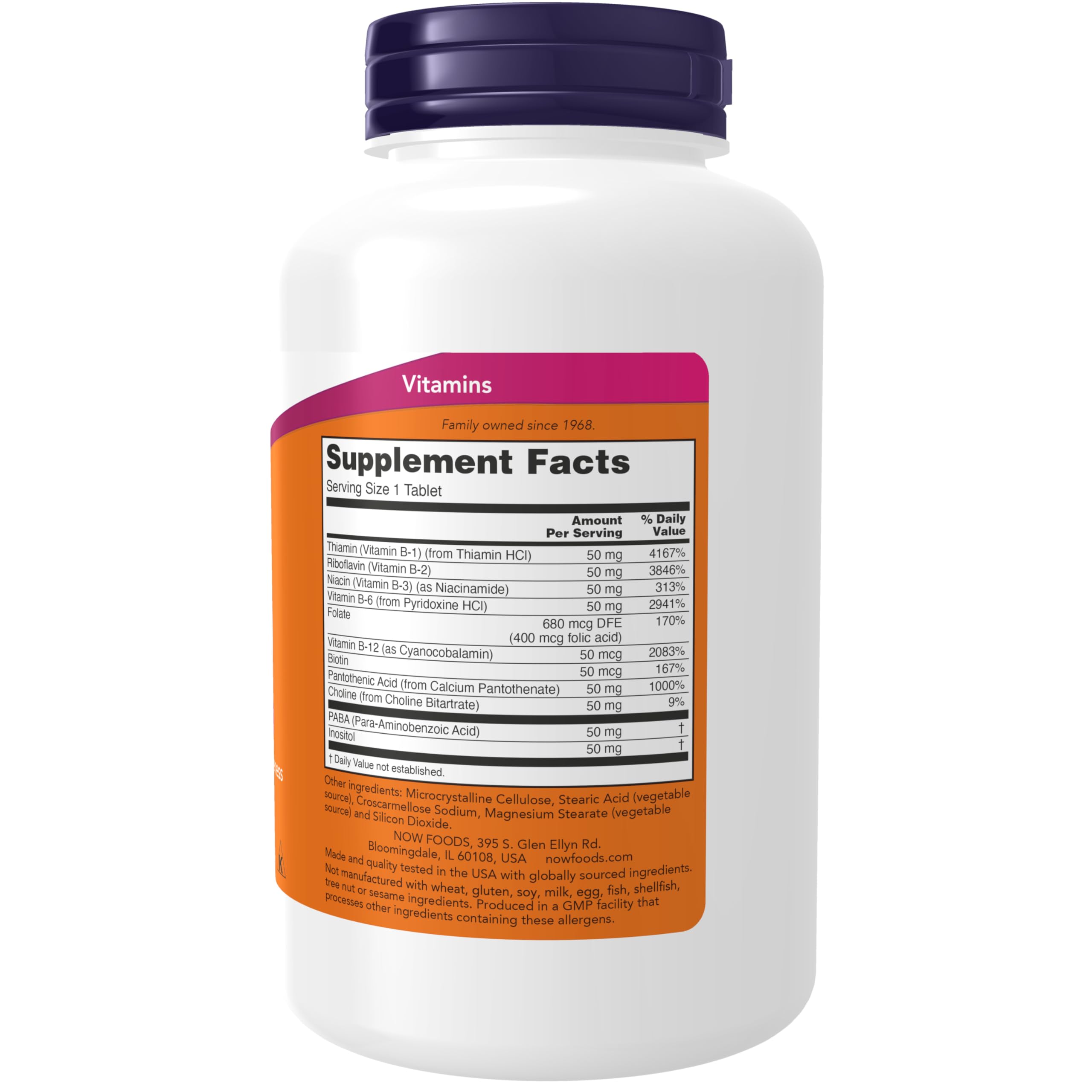 NOW Foods primer plano de una tableta resaltando textura y tamaño práctico
