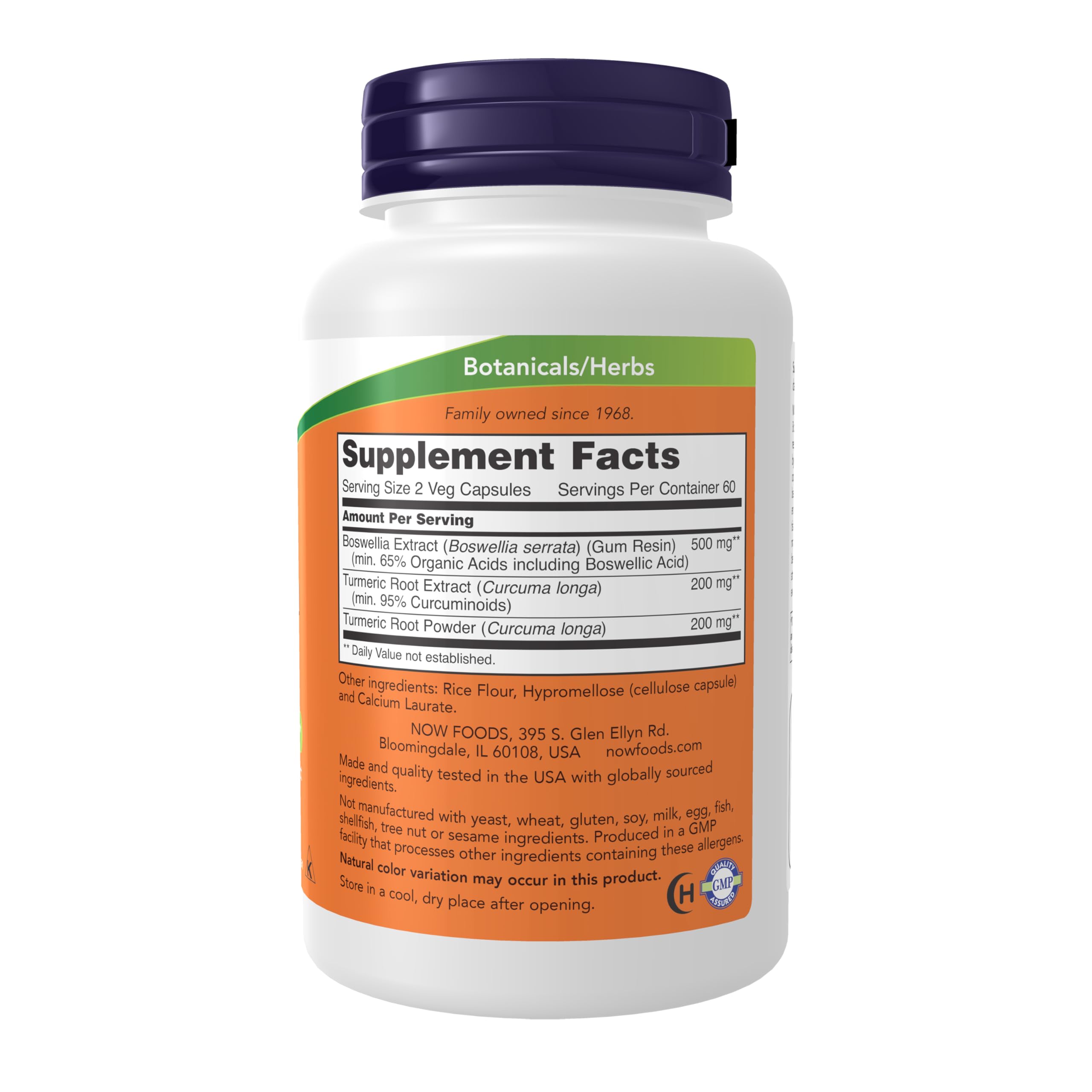 NOW Foods etiqueta detalla ingredientes estandarizados y certificación