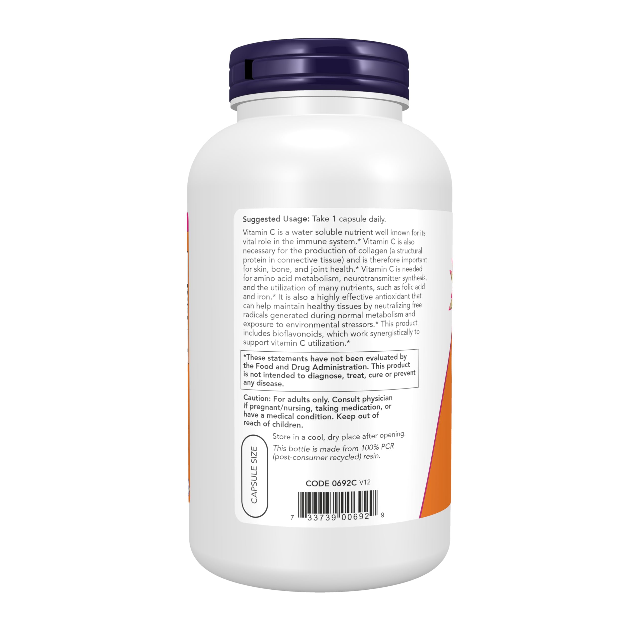 NOW Foods botella abierta con cápsulas visibles para evidencia de presentación