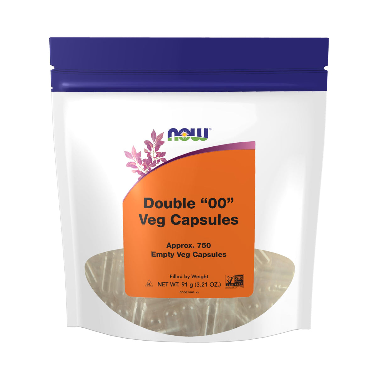 NOW Foods caja frontal del envase mostrando cantidad y tamaño