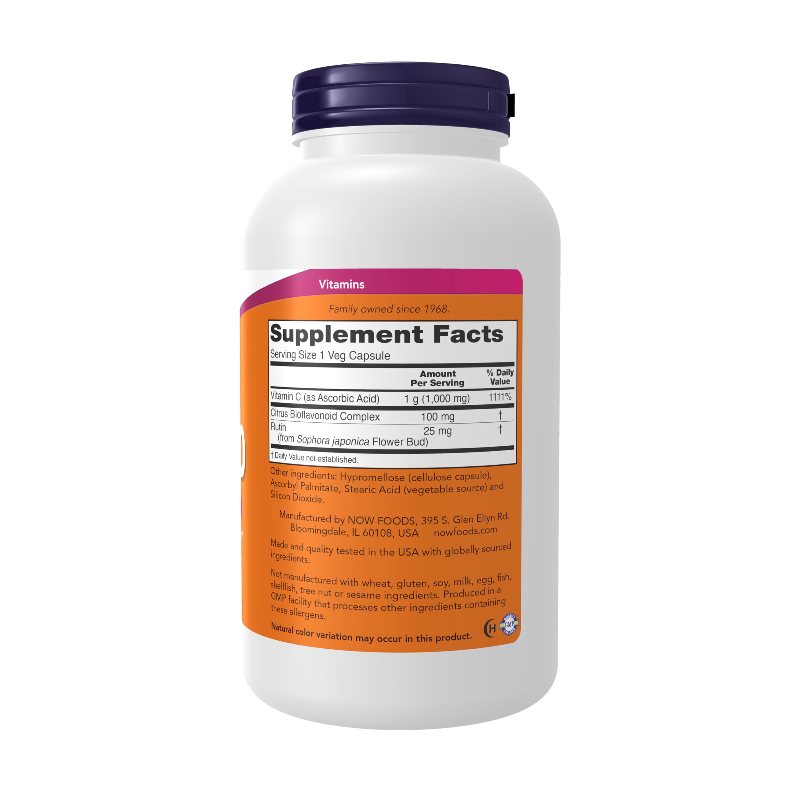 NOW Foods primer plano de una cápsula vegetal que muestra textura y facilidad