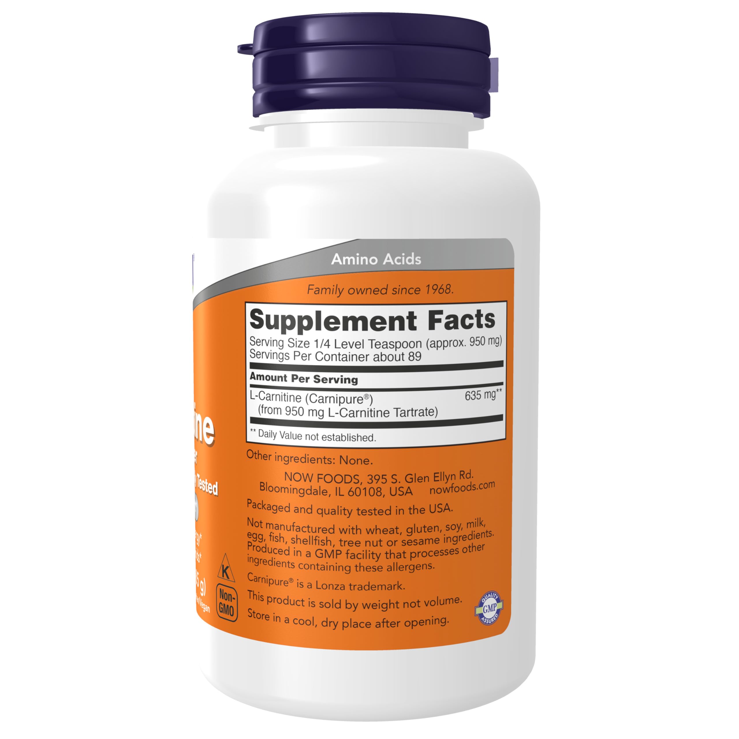 NOW Foods primer plano del polvo fino y su textura pura