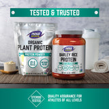NOW Foods comparación de tamaño con manzana para referencia de porción