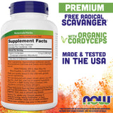 NOW Foods etiqueta en detalle con información de ingredientes y certificaciones