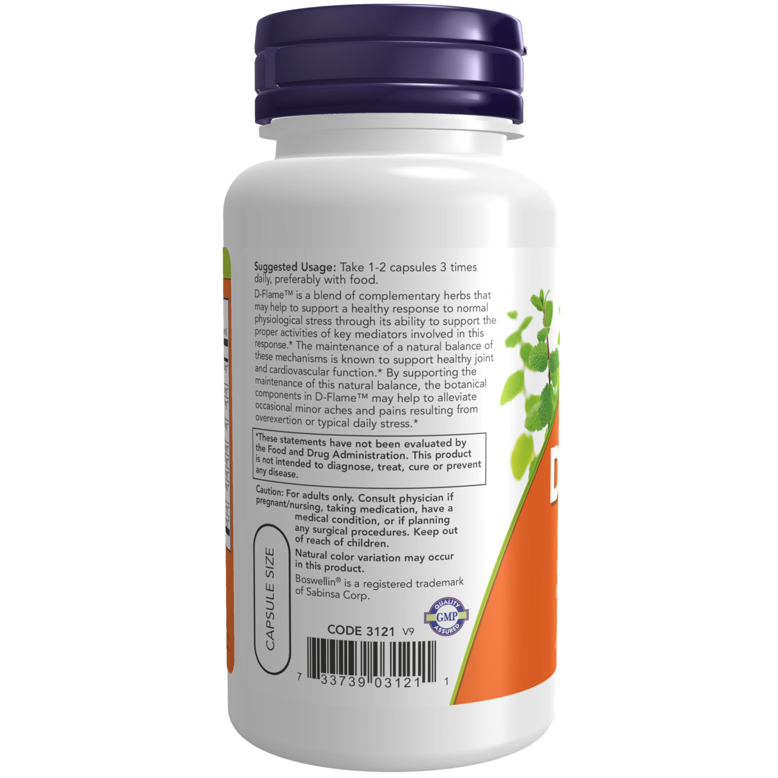 NOW Foods polvo de extracto botánico D-Flame textura natural visible