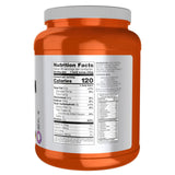 NOW Foods primer plano del polvo mostrando textura fina y fácil disolución