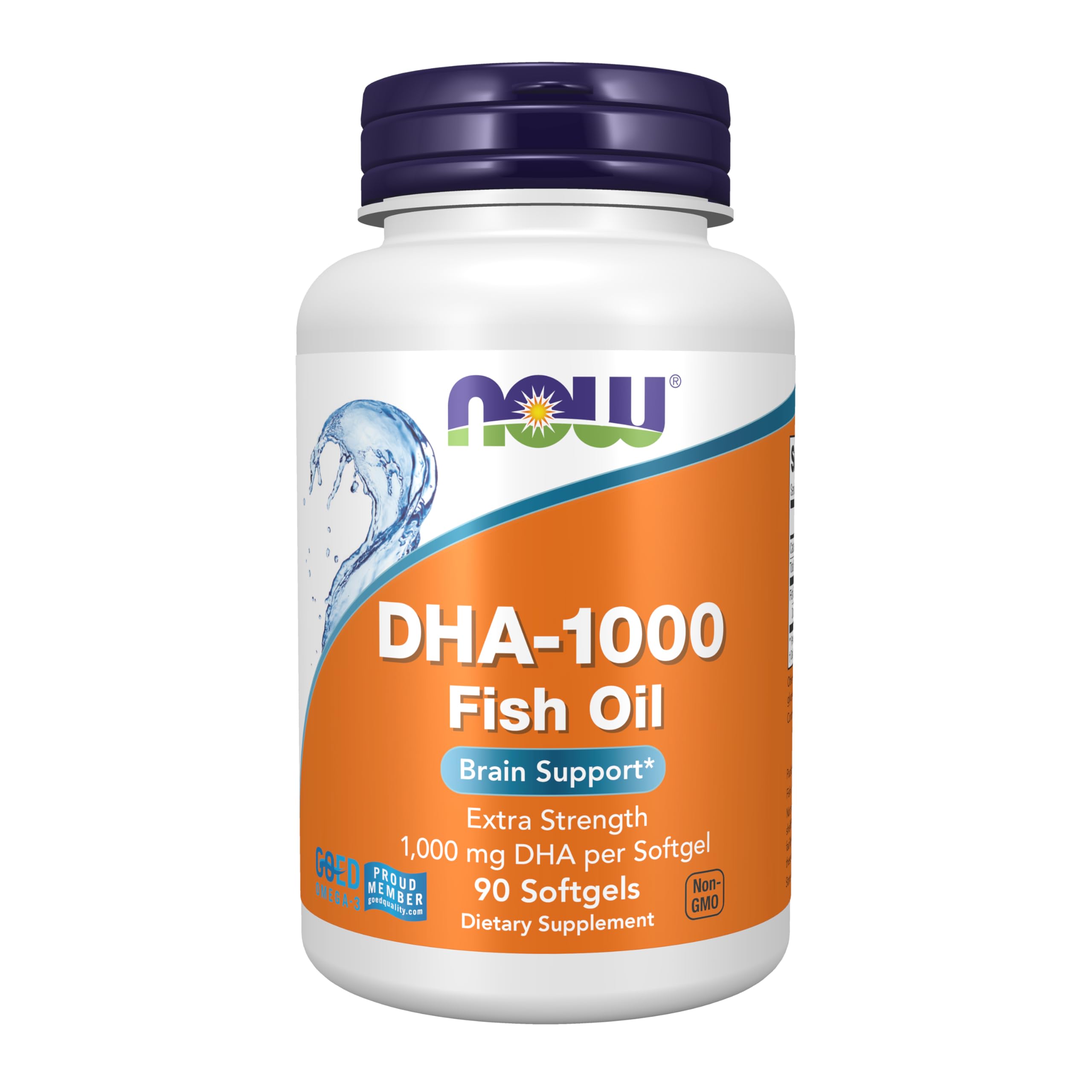 NOW Foods frontal del envase mostrando 90 softgels y beneficios