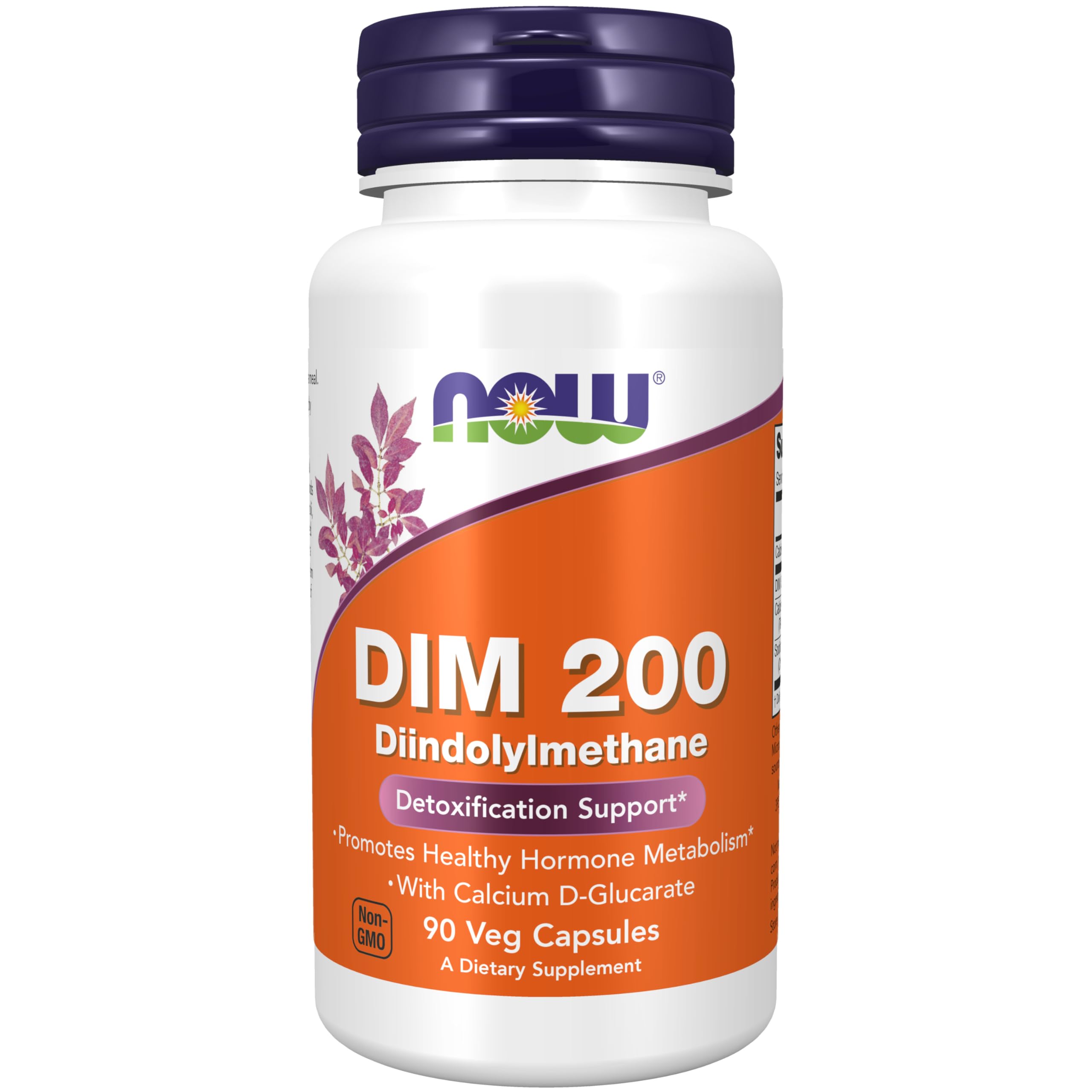 NOW Foods envase frontal mostrando DIM 200, claridad del producto