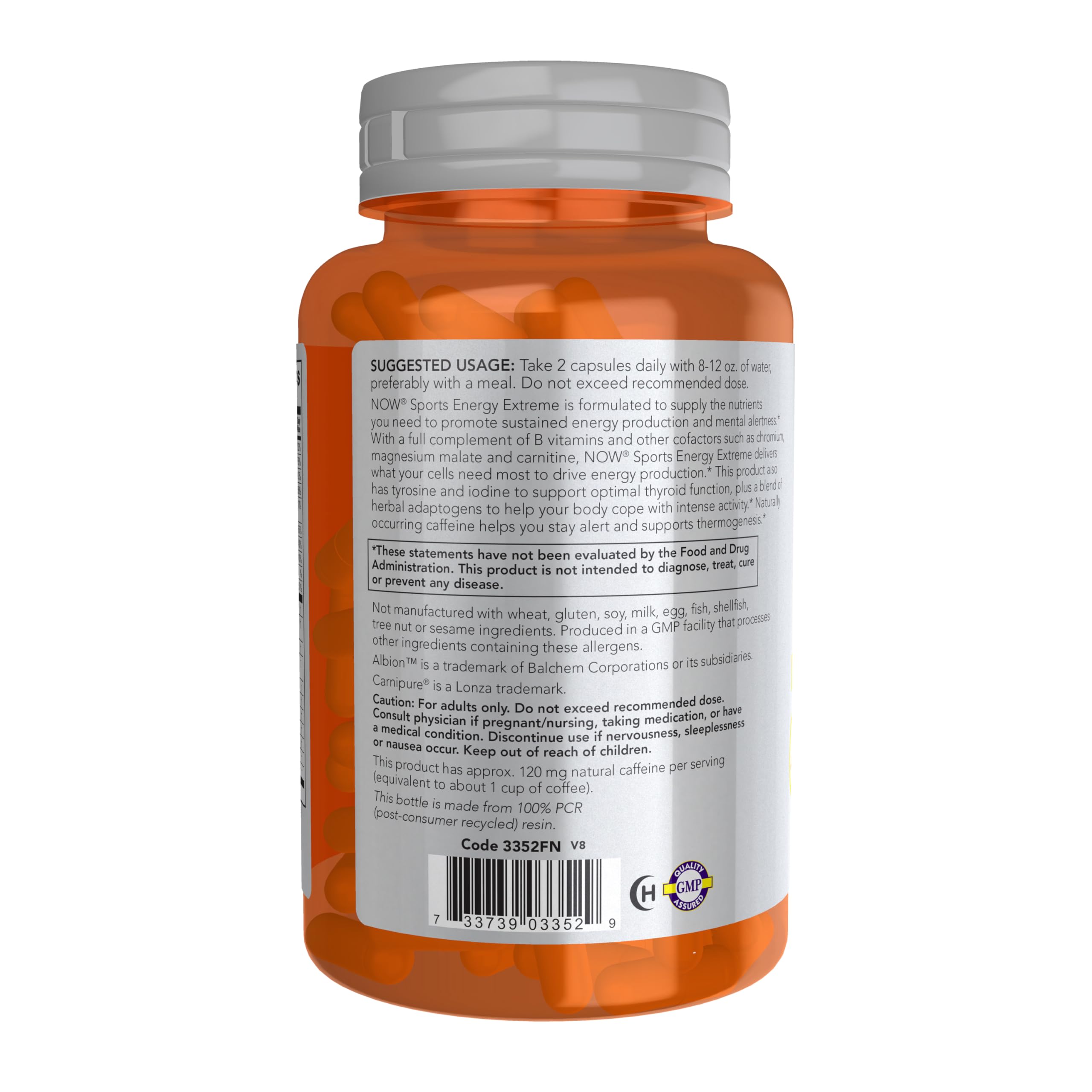 NOW Foods cápsulas en mano para comparar tamaño y facilidad de uso