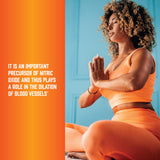 NOW Foods escena deportiva con frasco para rutina de ejercicio