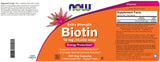 NOW Foods etiqueta con información nutricional clara y garantía de calidad