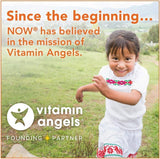 NOW Foods etiqueta nutricional en detalle destacando dosis y certificaciones