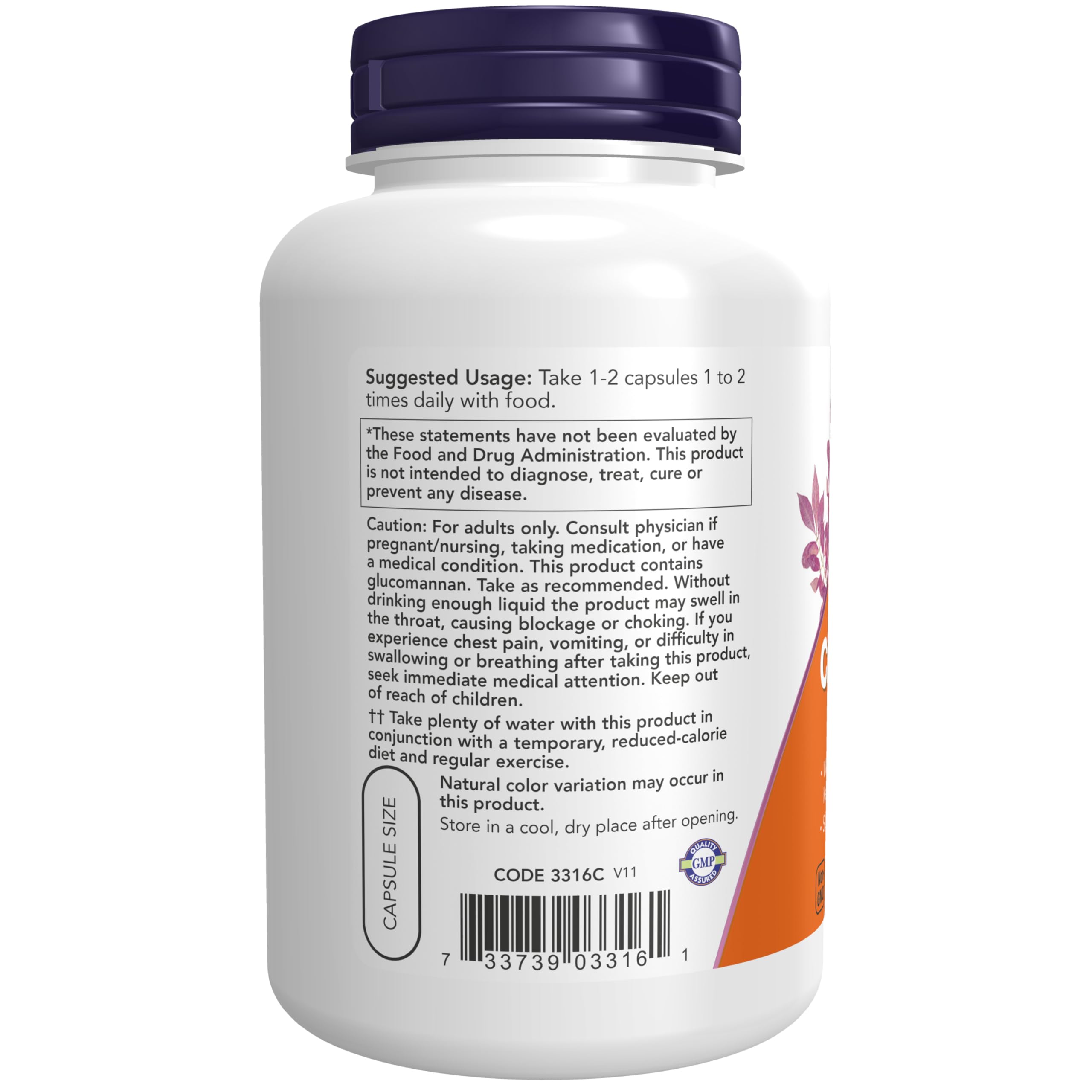 NOW Foods etiqueta nutricional legible con ingredientes y certificaciones claras