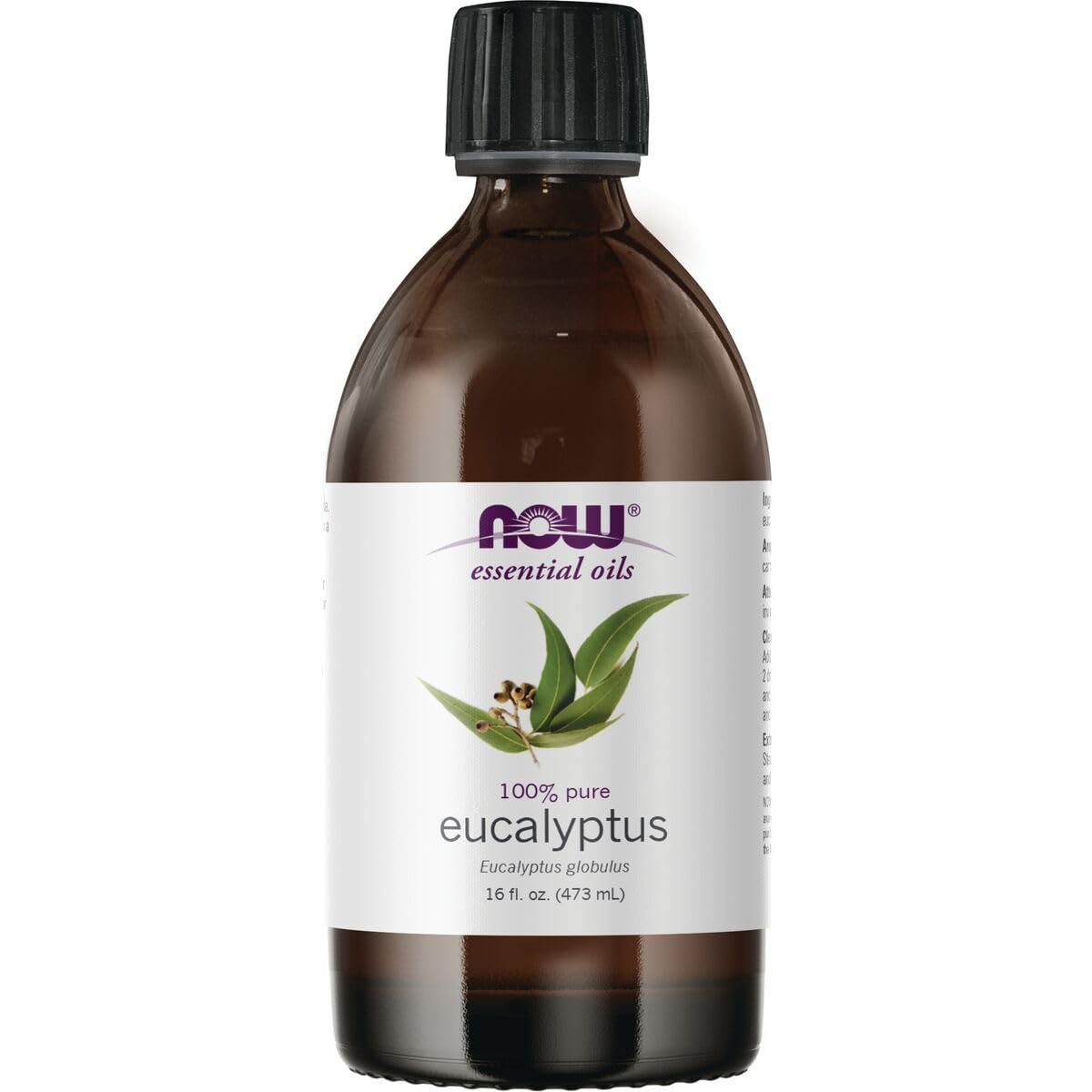 NOW Foods frasco frontal de eucalipto 16 fl oz, envase grande y verificado