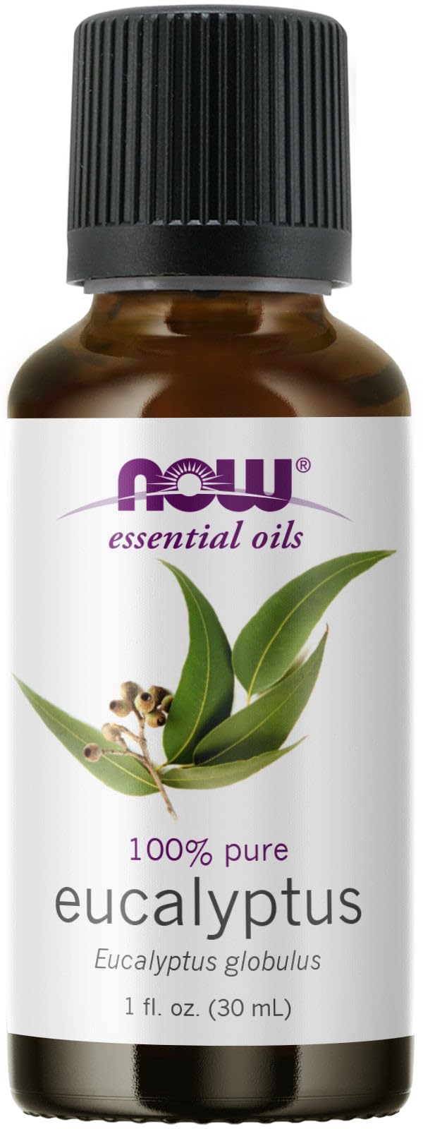 Now Foods frasco de Eucalyptus 30 ml vista frontal para uso aromático
